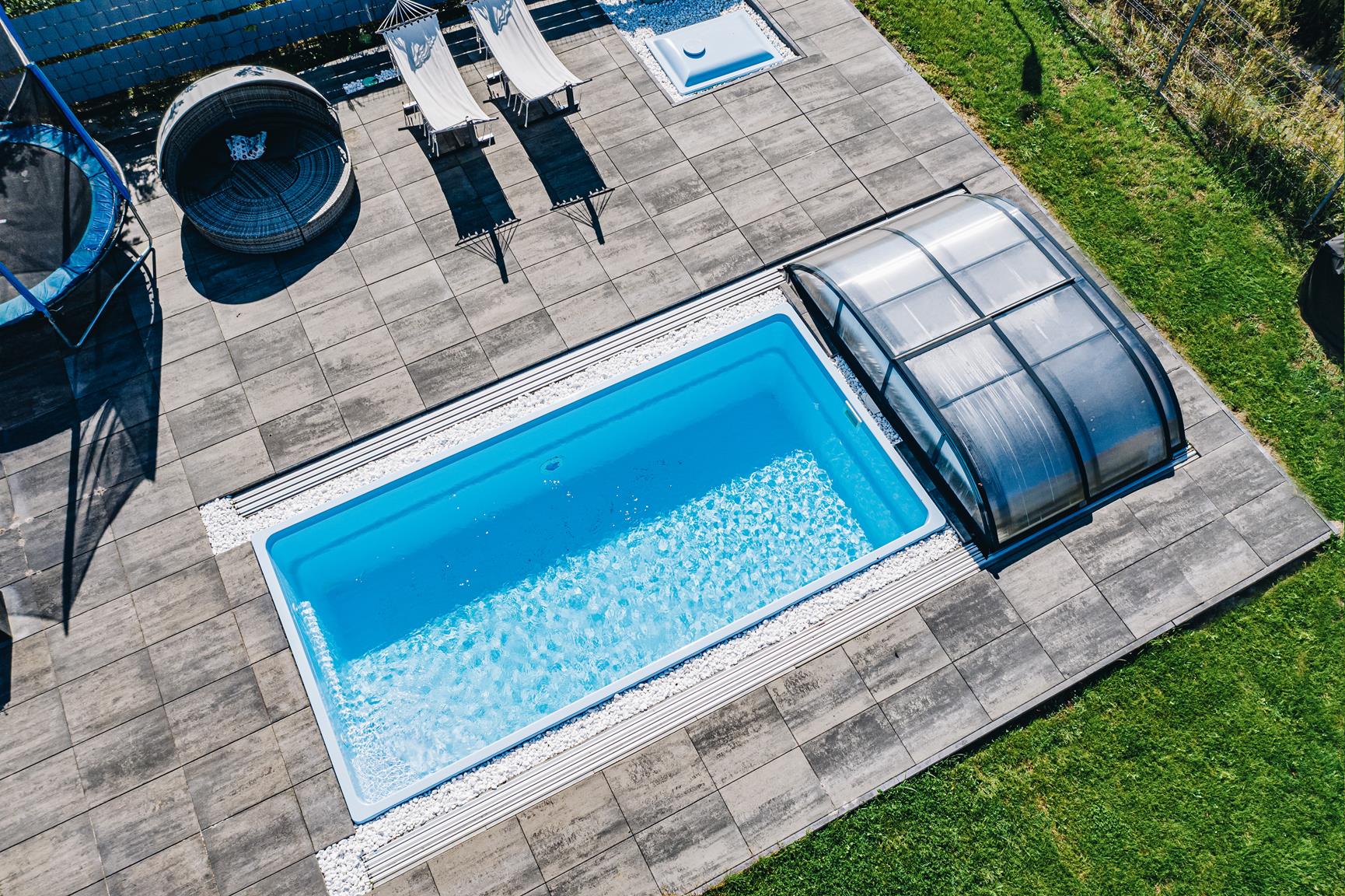 Glassfiberbasseng Papeete 600 6,00m x 3,00m x 1,50m